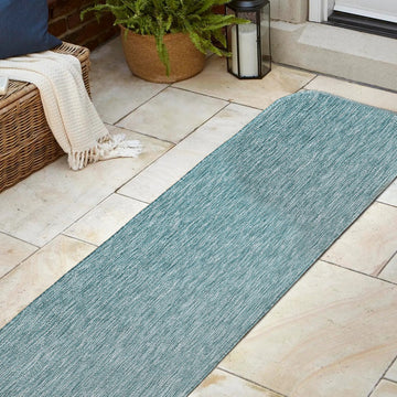 Miles Modern Minimalist Radius Corner Solid Indoor/Outdoor Area Rug